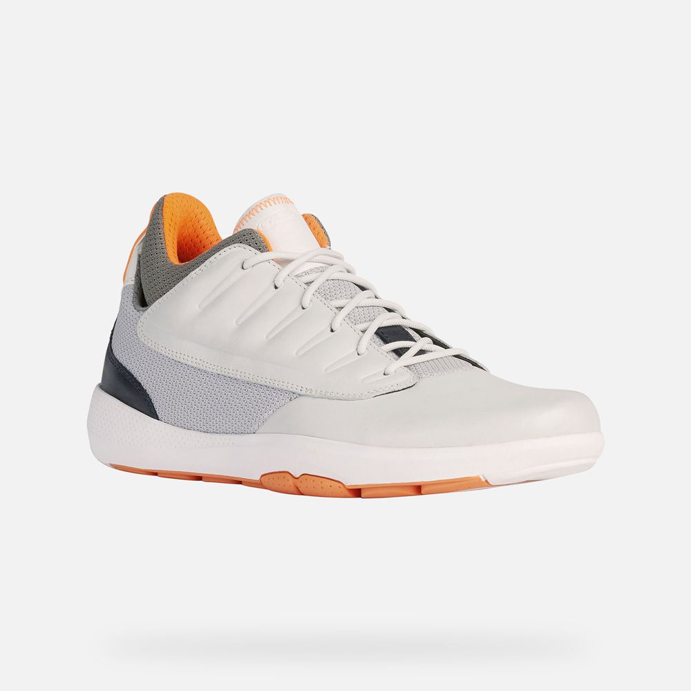 Tenis Geox Homem Branco/Laranja - Modual Abx - INTAP4650